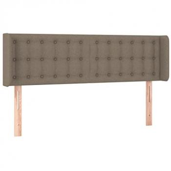 Cabecero de Tela Gris Taupe con Orejas 147x16x78/88 cm