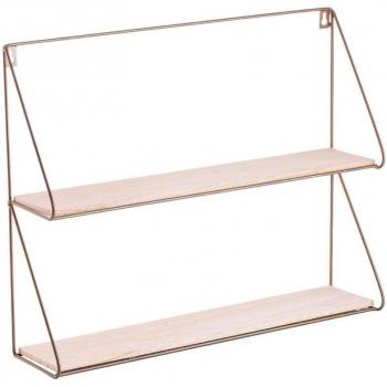 Estantería de pared MOA Vinthera natural/dorado 40x50x12 cm