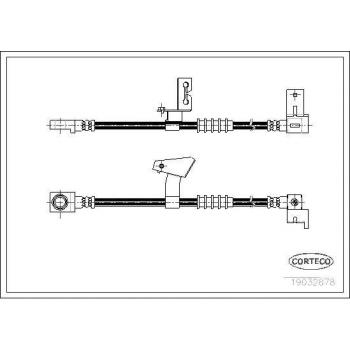 Latiguillo de freno CORTECO 19032878 - Tipo: Latiguillo de freno; Características: Alta resistencia, diseño específico para vehículos, material de alta calidad, cumple con normativas de seguridad, longitud adecuada para instalación