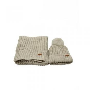 Barbour Saltburn Women's Beanie and Scarf Gift Set - Pearl - One Size