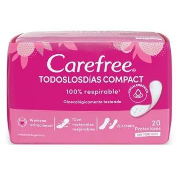 Protectores Diarios Carefree Compact Sin Perfume (20 Unidades)