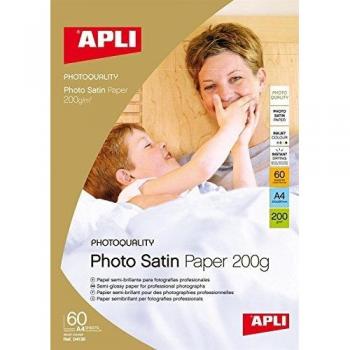 Papel fotográfico Apli Photo Satin 200g 60 hojas