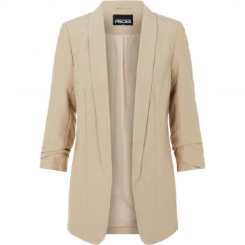 Blazer 3/4 para mujer Pieces Boss Beige Regular Fit XXL