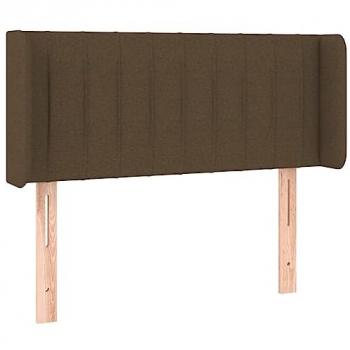Cabecero LED Tapizado Marrón Oscuro 93x16x78/88 cm
