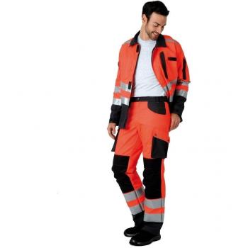 Alta visibilidad Roady Cp-Pantalón refuerzo Roady 471 Hv En clase 2-para hombre ROUGE FLUO-CHARBON 56