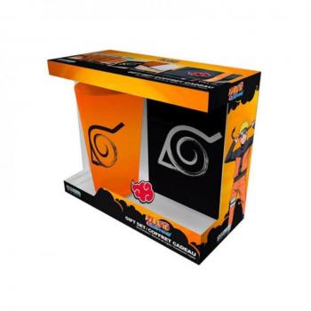 Pack Naruto Shippuden XXL Glass, Akatsuki Pin & Konoha Notebook Gift Set
