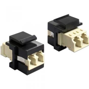 Módulo Keystone LC Dúplex hembra Multimodo DeLock 86330 - Conector hembra negro para fibra óptica