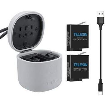 AuyKoo Cargador de Batería para GoPro Hero 7 6 5 Black, Cargador de 3 Canales