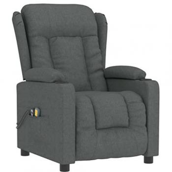 Sillón de masaje eléctrico tela gris oscuro vidaXL