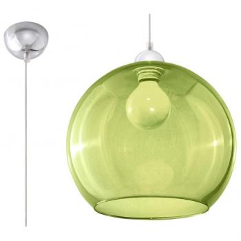 Lámpara Colgante Ball Verde E27 Vidrio/Acero Cromo 1 Bombilla LED Suspendida