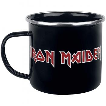 Iron Maiden Logo - Emaille Becher Tazas Negro