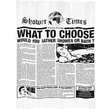 Cortina de Ducha Gelco Gazette Negra PEVA 180 x 200 cm