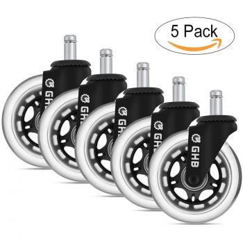 YOHOOLYO 5Pcs Ruedas para Sillas de Oficina 11x22mm Ruedas de Repuesto Caster Silencioso Rolling y Seguro para Cualquier Piso
