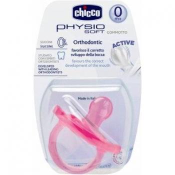 Chicco Physio Soft Gommotto - Chupete de silicona, 0 meses en adelante, color rosa