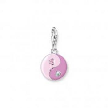 Charm Thomas Sabo Yin & Yang Rosa con Zircón, Colgante de Plata 925 para Mujer - 2000-041-7