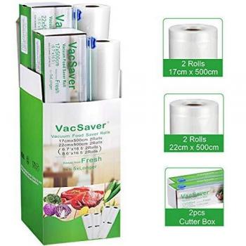 VacSaver Bolsas de Vacío 4 Rollos 17cm