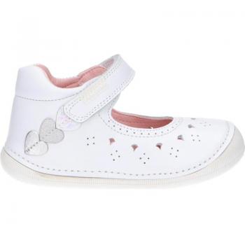 Bailarinas de Niña PABLOSKY 630202 BLANC - color blanco, material exterior de piel, suela de goma antideslizante, plantilla acolchada para mayor comodidad, diseño clásico y elegante, cierre con