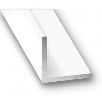 Perfil de Ángulo de Aluminio Lacado Blanco 2 m - Altura 2.5 cm, Ancho 2.5 cm