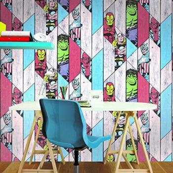 Kids at Home Papel de pared Marvel Wood gris 102435