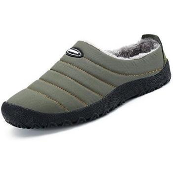 SAGUARO Invierno Al Aire Libre Zapatillas Caliente Slippers Interior Suave Zapatilla Mujer Hombres Casa Zapatos, Verde Militar 44