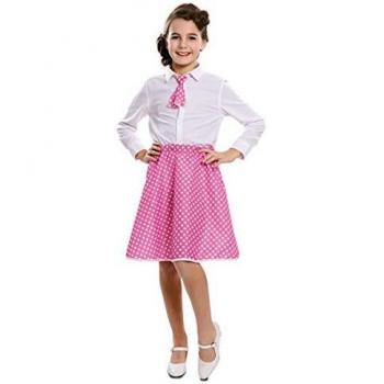 EUROCARNAVALES Kit Pin-Up Rosa para niña: Falda y Corbata
