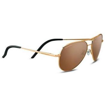 Serengeti Stylish Sunglasses Collection - Unisex Yellow ONE SIZE Polarized Aviator Shiny Bold Gold Carrara Small