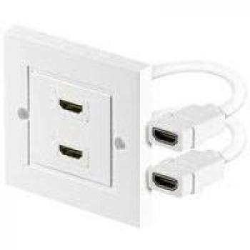 Wentronic Goobay MMK Wall Socket HDMI 2 x HDMI Blanco Adaptador de Cable - Goobay MMK Wall Socket HDMI, 2 x HDMI, Blanco