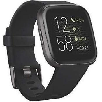 Fitbit Versa 2 - Smartwatch de salud y forma física, Negro/carbón, con Alexa integrada