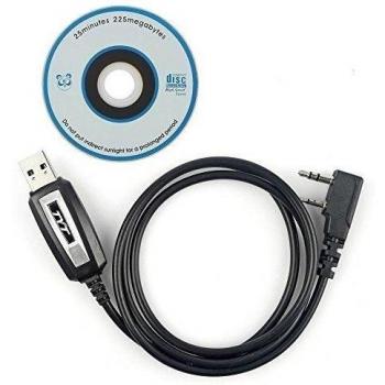 TYT Tytera Programming Cable with CD for MD-380 & MD-380G GPS & MD-390 & Upgraded GPS MD-390 Waterproof DMR VHF UFH Digital Radio & WouXun KG-D901 Two-Way Radio Transceiver, Black