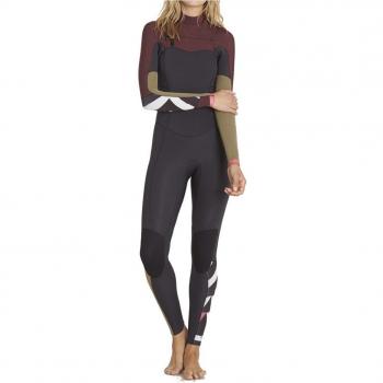 2017 Billabong Ladies Salty Dayz 4/3mm Chest Zip Wetsuit MULBERRY F44G15 Sizes- - Ladies 6