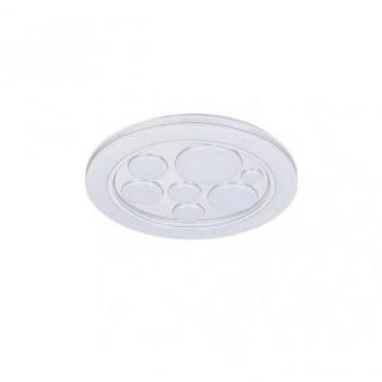 Plafón LED FABRILAMP Kuno 72W Regulable con Control Remoto y Memoria, Temperaturas de Color 3000K/4000K/6500K, Blanco/Cromo, 5616 L