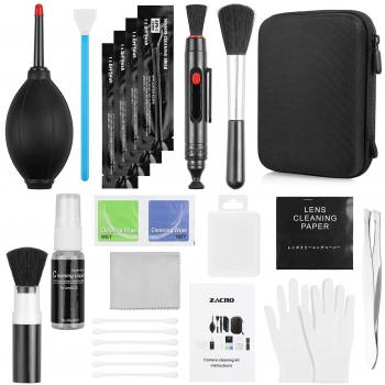 Zacro 49 en 1 Kits Limpieza Cámara Reflex Profesional para Cámaras Réflex y Lente Optica Cámaras Digitales DSLR Rebel EOS,Olympus,Sony Alpha NEX,NX,Carcasa Impermeable Negra