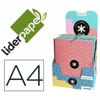 Carpeta Liderpapel Antartik Gomas A4 3 Solapas Cartón Forrado Trending Colores Surtidos