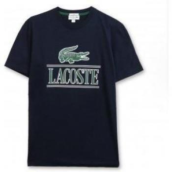 Lacoste TH1218-00 Camiseta para Hombre, Regular Fit, Color Azul Marino, Talla L