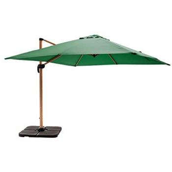 Parasol 3x3m con 4 losas para llenar efecto madera color verde cactus