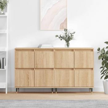 Aparador de Madera Contrachapada Multicapa Sonoma Roble 2 Piezas Marrón