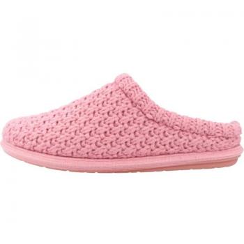 Zapatillas de casa abiertas de mujer Toni Pons modelo Domi Sr color rosa con tejido y suela antideslizante