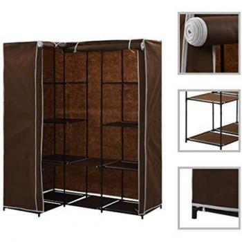 SengentoStyle Hoekkledingkast 130x87x169 cm bruin