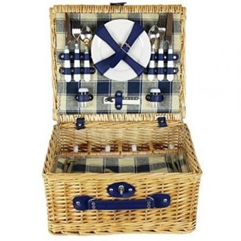 zq1 - 2699 Moda mimbre cesta de picnic para 4 personas con enfriador