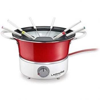 Fondue Festiva LAGRANGE 900W con Ramequín - 8 Tenedores - Caquelon de 1,2L