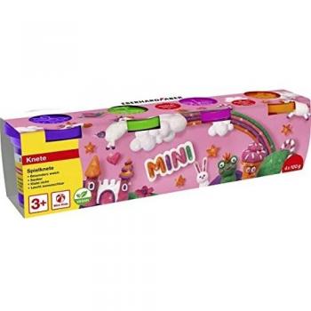 Set de 4 botes de plastilina brillante (100 g cada uno) - colores vibrantes: naranja, morado, rosa y verde - 97% ingredientes naturales