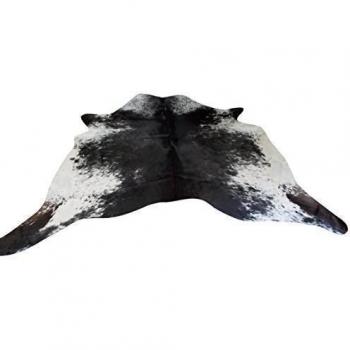 Piel de vaca sudamericana premium - Hermoso Patron de Sal y Pimienta - Aprox 200 cm x 188 cm - T15