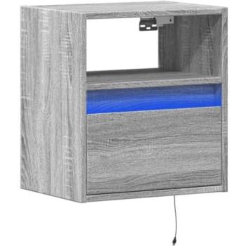 Mueble TV Multimedia Sonoma con Luces LED, Armario de Pared, Ahorro de Espacio, 41 x 31 x 45 cm