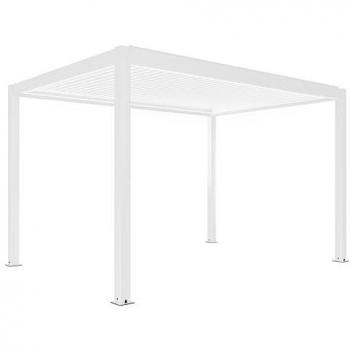 Pérgola bioclimática autoportante motorizada de aluminio 3x4 m blanca