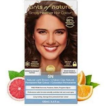 Tints of Nature 5N Natural Light Brown Permanent Hair Dye, Nourishes Hair & Covers Greys, Ammonia-Free, Single
