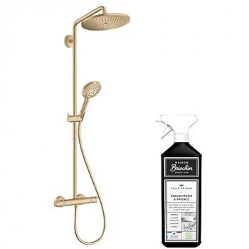 Columna de Ducha Termostática Croma Select S 280 Bronce Cepillado + Limpiador Briochin - Hansgrohe