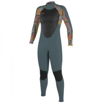 O'Neill Epic 4/3 mm Wetsuit de neopreno de manga larga con cremallera trasera para mujer, talla US 6T, color Shade/Arta Geo