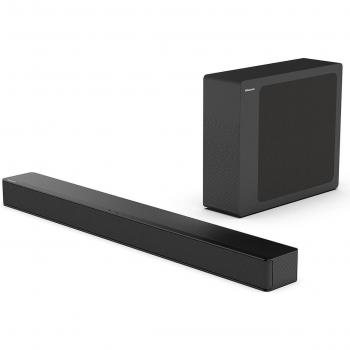 Hisense HS2100 Barra de Sonido 2.1 con Subwoofer Inalámbrico, 240W, Dolby Audio, Color Negro