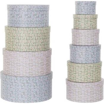 Pack 10 Cajas Decorativas Redondas de Cartón DKD Home Decor (37.5 x 37.5 x 18 cm)