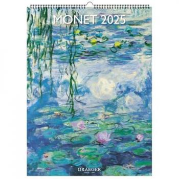 Calendario Decorativo de Pared 2025 - 12 Meses con Motivos de Monet - 29x39 cm